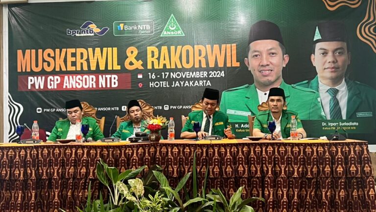 Perkuat Struktur Organisasi, Kaderisasi dan Pemberdayaan Ekonomi, GP Ansor NTB gelar Muskerwil Rakorwil